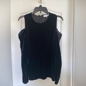 Calvin Klein velvet cold shoulder top